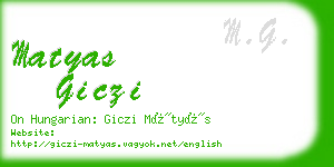 matyas giczi business card